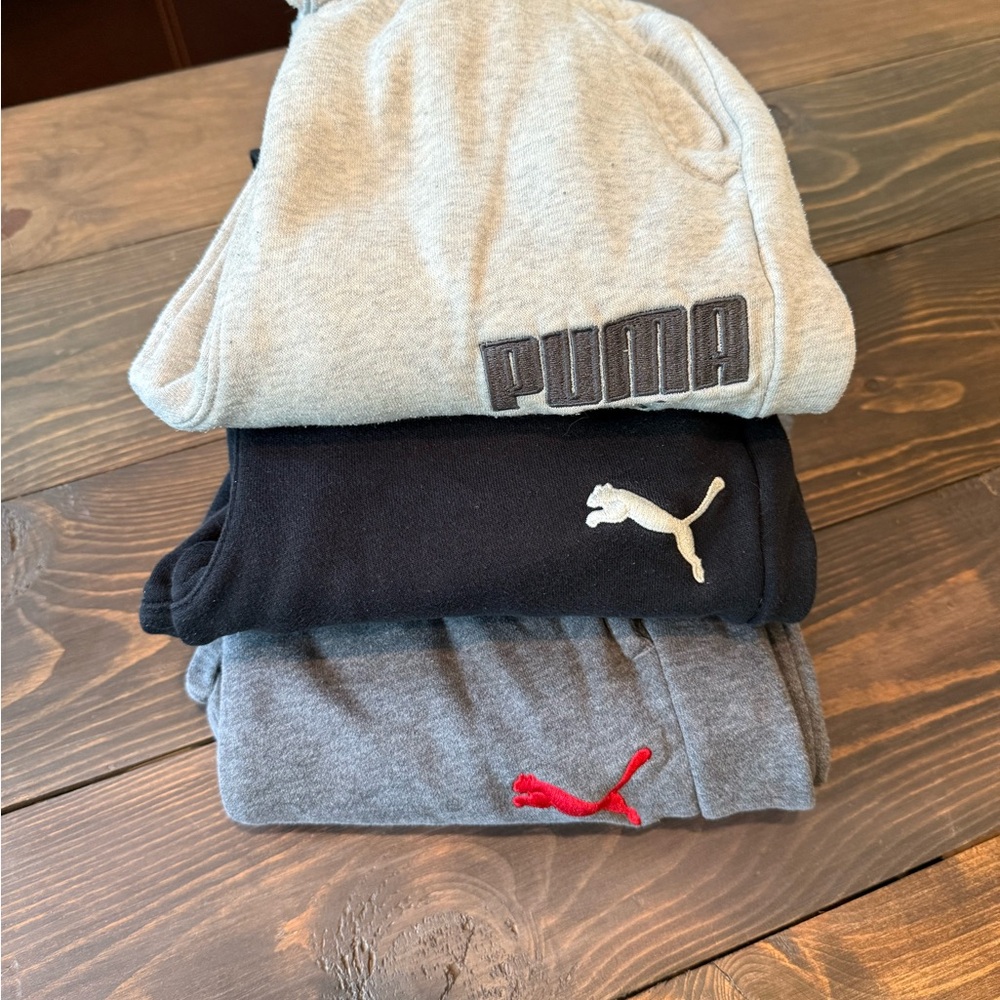 Puma Kids Sweatpants Trio - Gray, Black, white 10-12